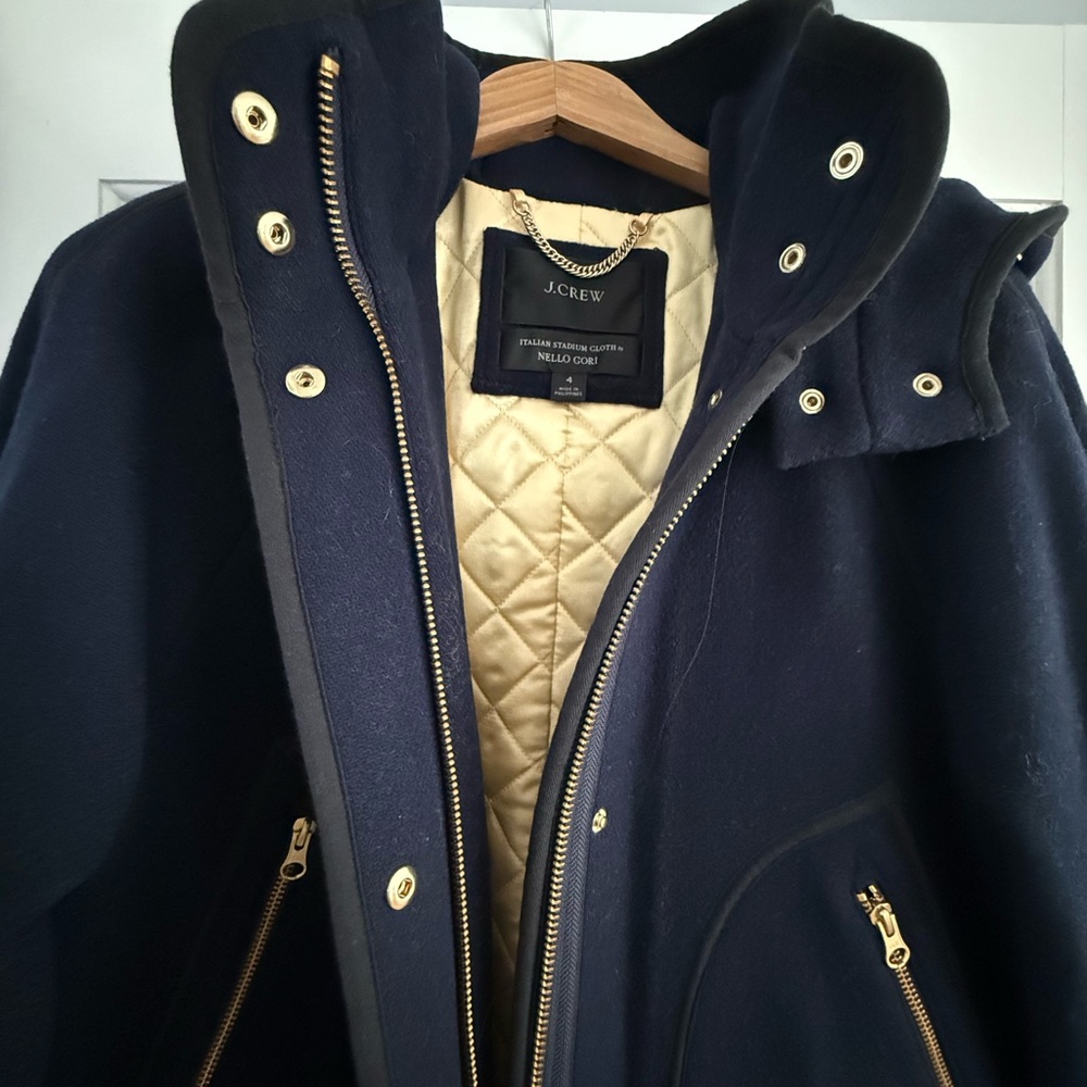 JCREW Summit Parka in Navy in Italian Stadium Cloth Wool Coat - Picture 3 of 5